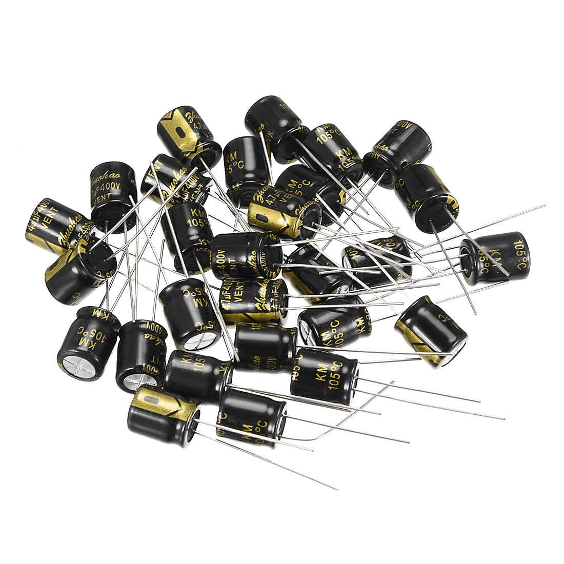 uxcell Uxcell Aluminum Radial Electrolytic Capacitor with 4.7uF 400V 105 Celsius Life 2000H 8 x 10 mm Black 30pcs