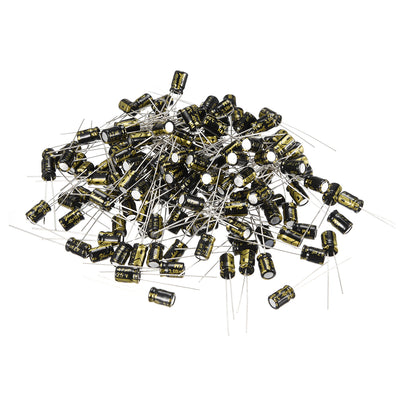 Harfington Uxcell Aluminum Radial Electrolytic Capacitor with 47uF 25V 105 Celsius Life 2000H 5 x 7 mm Black 150pcs