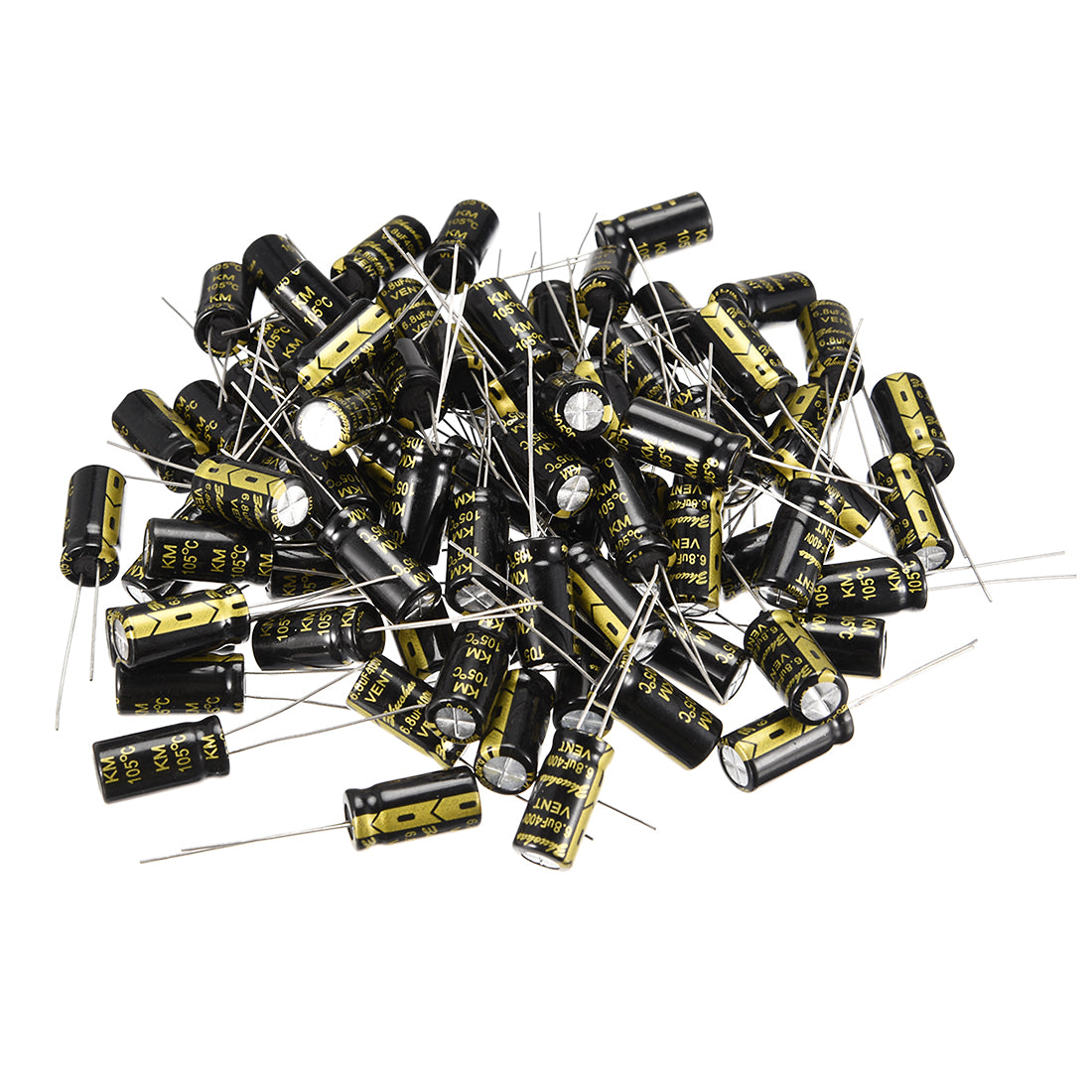 uxcell Uxcell Aluminum Radial Electrolytic Capacitor with 6.8uF 400V 105 Celsius Life 2000H 8 x 16 mm Black 80pcs