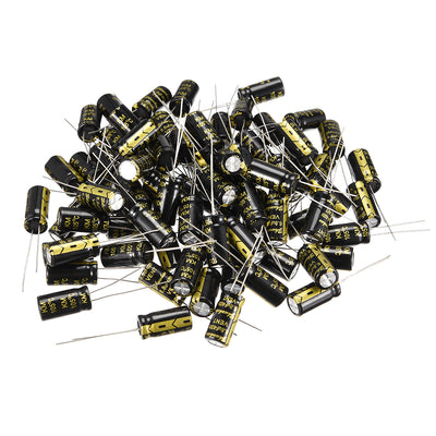 Harfington Uxcell Aluminum Radial Electrolytic Capacitor with 6.8uF 400V 105 Celsius Life 2000H 8 x 16 mm Black 80pcs