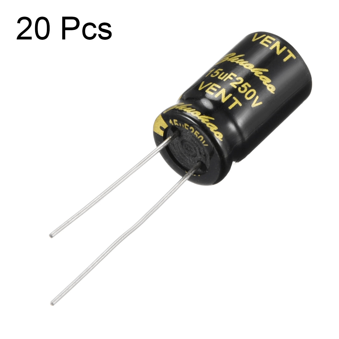 uxcell Uxcell Aluminum Radial Electrolytic Capacitor with 15uF 250V 105 Celsius Life 2000H 10 x 17 mm Black 20pcs