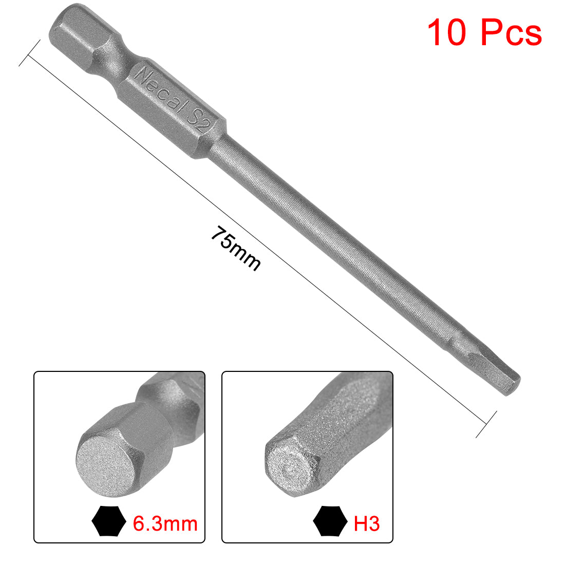 uxcell Uxcell Magnetic Hex Head Screwdriver Bits, Hex Shank S2 Power Tools