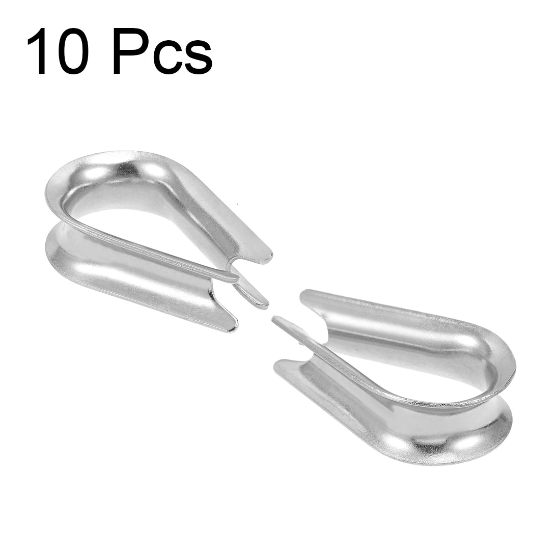 uxcell Uxcell 10 Pcs M10 Stainless Steel 19/64"-11/32" Wire Rope Cable Thimbles Rigging
