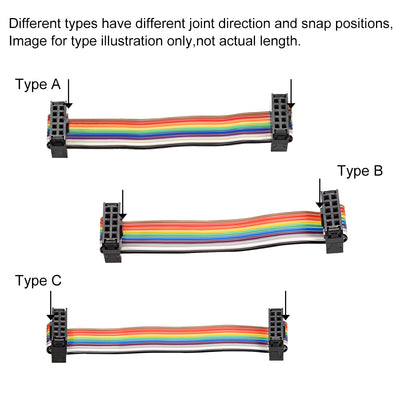 Harfington Uxcell IDC Rainbow Wire Flat Ribbon Cable 40 Pins 118cm Length 2.54mm Pitch Type-C