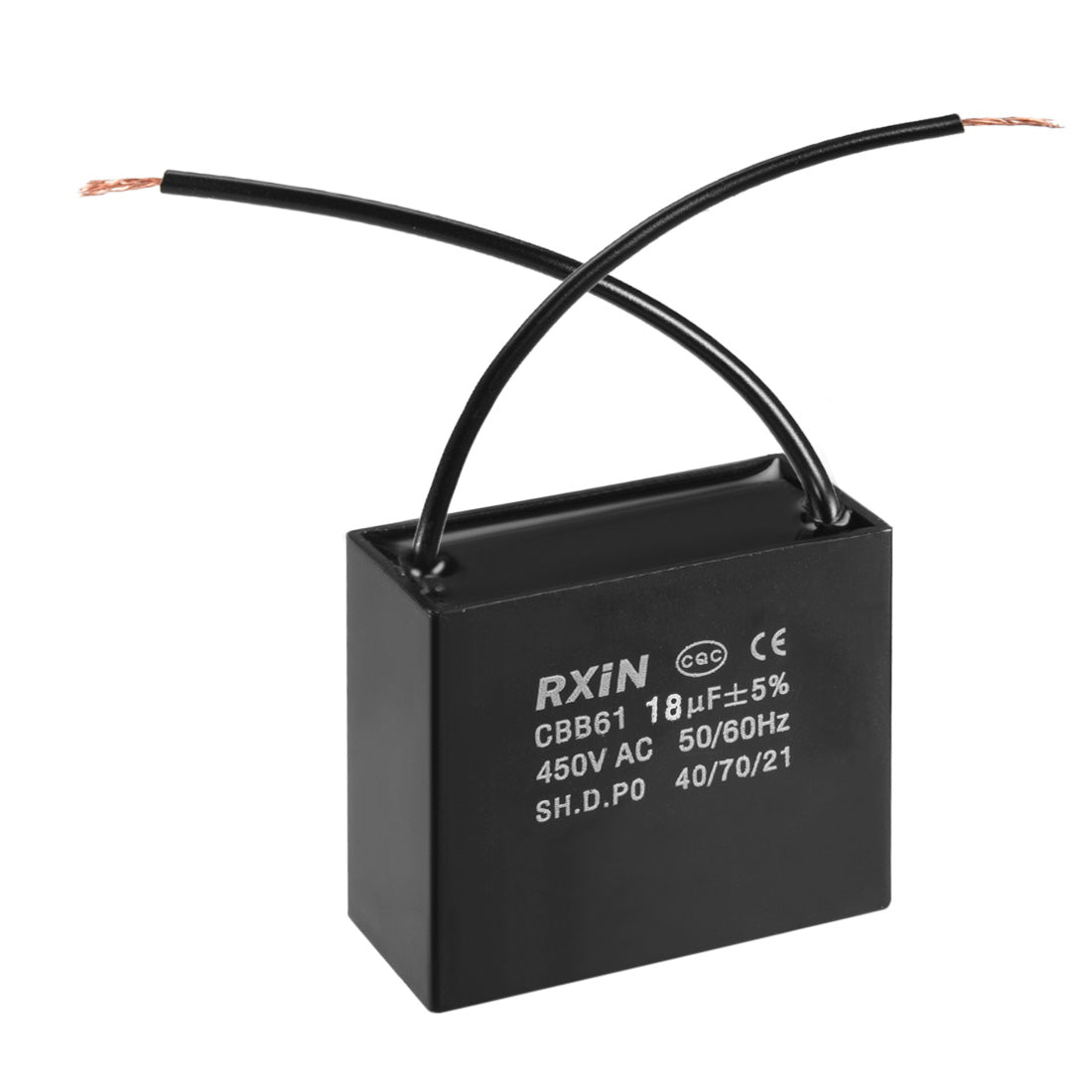 uxcell Uxcell CBB61 Run Capacitor 450V AC 18uF 2 Cable Metallized Polypropylene Film Capacitors for Ceiling Fan