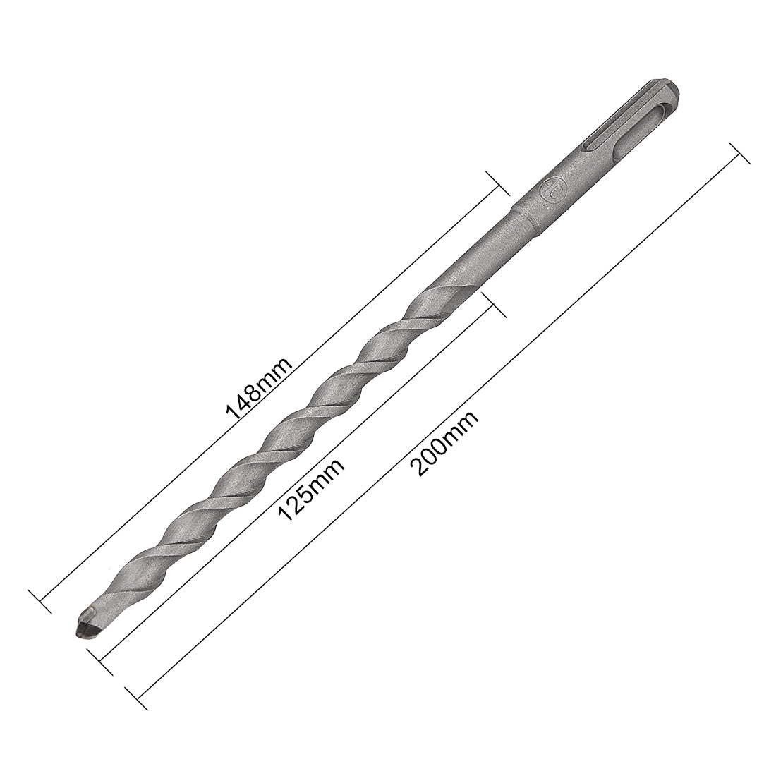 uxcell Uxcell Masonry Drill Bit 10mmx200mm Round Shank 125mm Drilling for Impact Drill