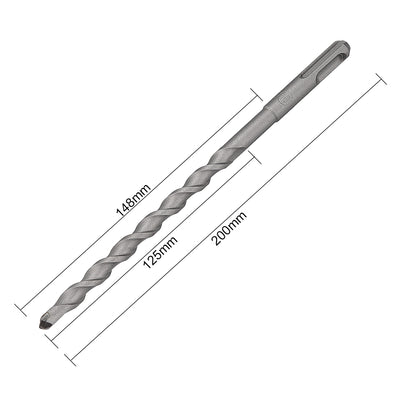 Harfington Uxcell Masonry Drill Bit 10mmx200mm Round Shank 125mm Drilling for Impact Drill