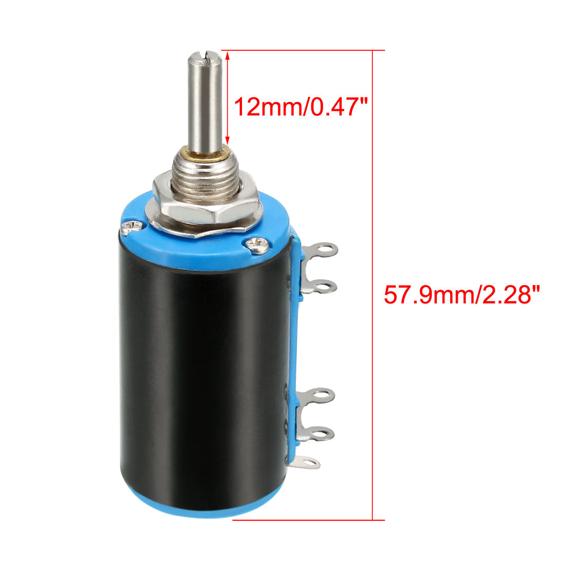 uxcell Uxcell 100 Ohm Adjustable Resistors Wire Wound Multi Turn Precision Potentiometer Pots 1pcs
