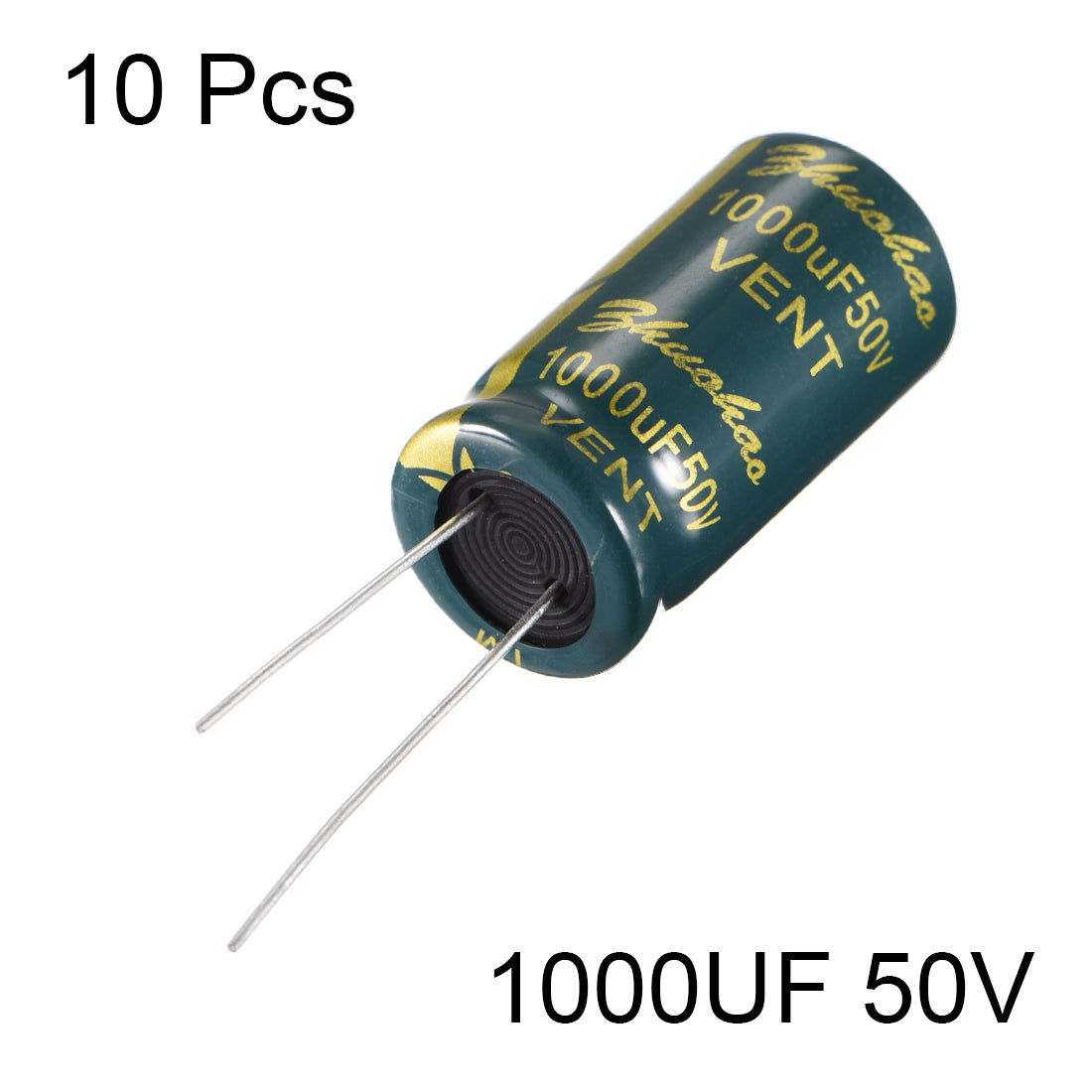 uxcell Uxcell Aluminum Radial Electrolytic Capacitor Low ESR Green with 1000UF 50V 105 Celsius Life 3000H 13 x 25 mm High Ripple Current,Low Impedance 10pcs