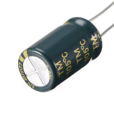 Harfington Uxcell Aluminum Radial Electrolytic Capacitor Low ESR Green with 2200UF 10V 105 Celsius Life 3000H 10 x 17 mm High Ripple Current,Low Impedance 60pcs