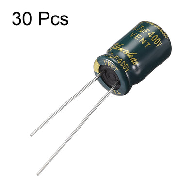 Harfington Uxcell Aluminum Radial Electrolytic Capacitor Low ESR Green with 4.7UF 400V 105 Celsius Life 3000H 8 x 12 mm High Ripple Current,Low Impedance 30pcs