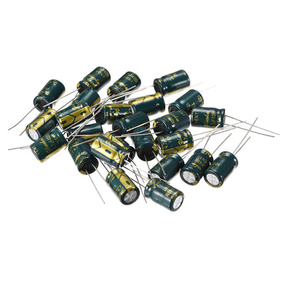 Harfington Uxcell Aluminum Radial Electrolytic Capacitor Low ESR Green with 4.7UF 400V 105 Celsius Life 3000H 8 x 12 mm High Ripple Current,Low Impedance 25pcs