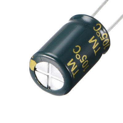 Harfington Uxcell Aluminum Radial Electrolytic Capacitor Low ESR Green with 470UF 25V 105 Celsius Life 3000H 8 x12 mm High Ripple Current,Low Impedance 20pcs