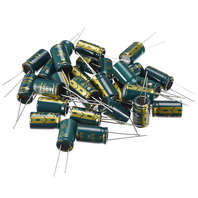 Harfington Uxcell Aluminum Radial Electrolytic Capacitor Low ESR Green with 470UF 35V 105 Celsius Life 3000H 10 x17 mm High Ripple Current,Low Impedance 30pcs