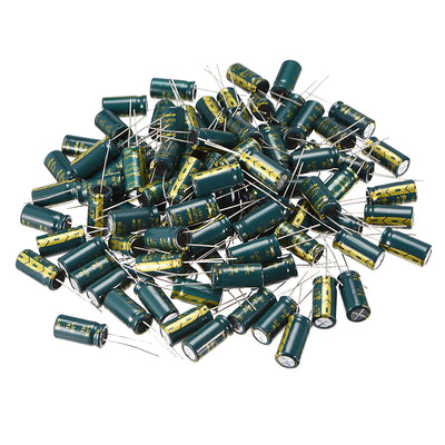 Harfington Uxcell Aluminum Radial Electrolytic Capacitor Low ESR Green with 470UF 50V 105 Celsius Life 3000H 10 x20 mm High Ripple Current,Low Impedance 100pcs