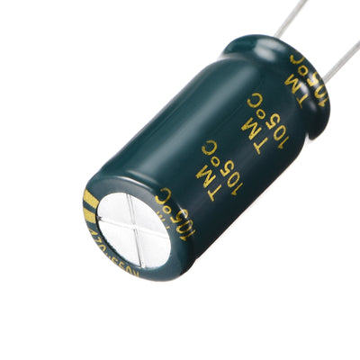 Harfington Uxcell Aluminum Radial Electrolytic Capacitor Low ESR Green with 470UF 50V 105 Celsius Life 3000H 10 x20 mm High Ripple Current,Low Impedance 20pcs