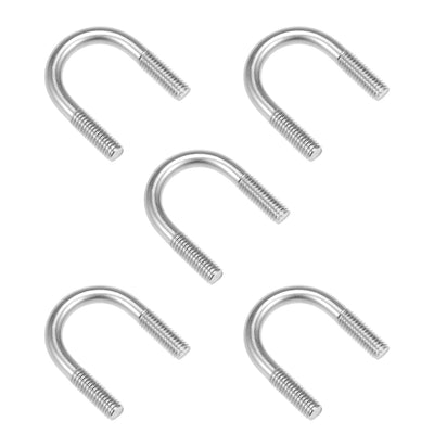 Harfington Uxcell U-Bolts 21mm Inner Width 304 Stainless Steel M6 U-Bolt for 18mm Pipe Dia 5pcs
