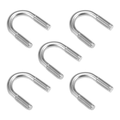 Harfington Uxcell U-Bolts 17mm Inner Width 304 Stainless Steel M6 U-Bolt for 16mm Pipe Dia 5pcs
