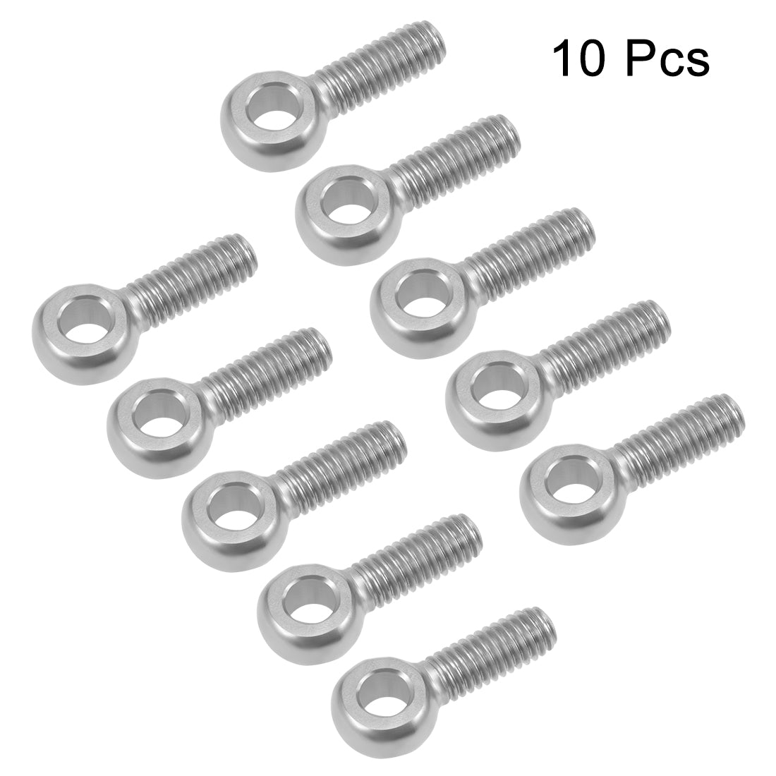 uxcell Uxcell M6 x 20mm Machinery Shoulder Swing Lifting Eye Bolt  304 Stainless Steel Metric Thread 10pcs