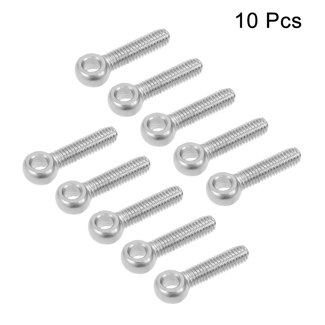 uxcell Uxcell M6 x 25mm Machinery Shoulder Swing Lifting Eye Bolt 304 Stainless Steel Metric Thread 10pcs