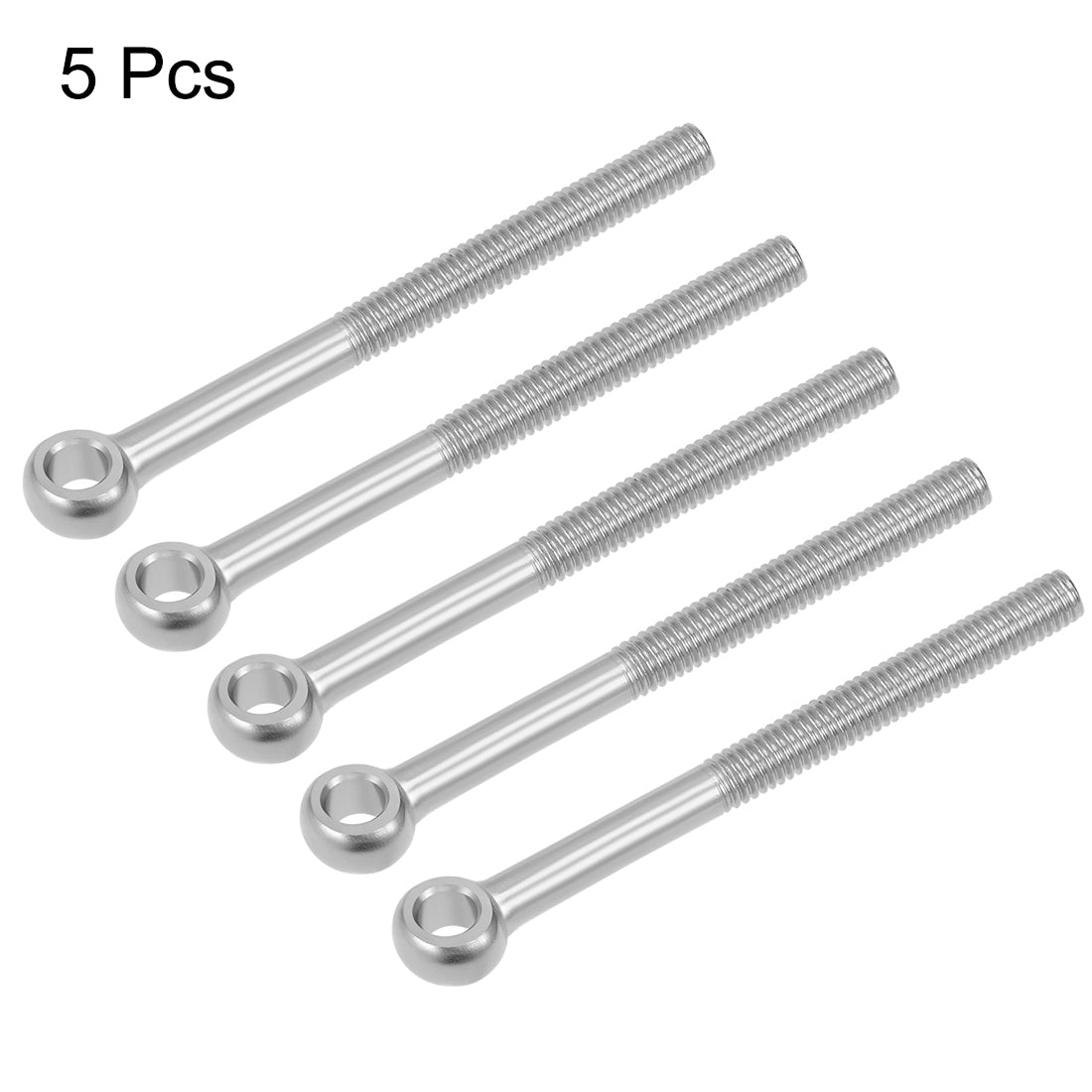 uxcell Uxcell M6 x 70mm Machinery Shoulder Swing Lifting Eye Bolt 304 Stainless Steel Metric Thread 5pcs