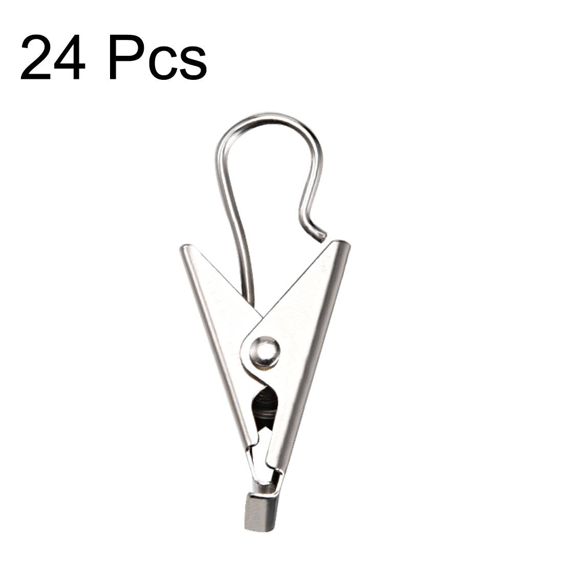 uxcell Uxcell Curtain Clips with Hooks Metal 1 Inch Clip Length for Drapery, Photos, Art Craft Display and Home Decoration Silver Tone 24 Pcs