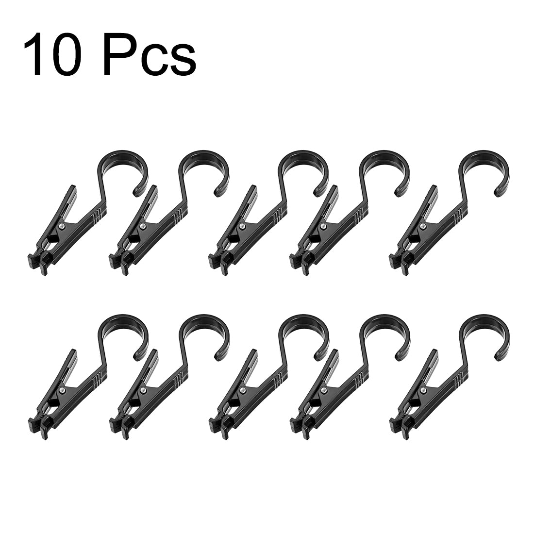 uxcell Uxcell Curtain Clips Hooks Plastic for Drapery, Photos, Clothing and Home Decoration Black 10 Pcs