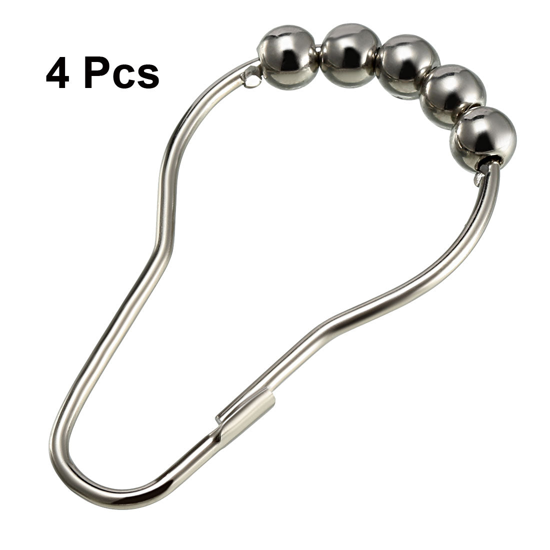 uxcell Uxcell Shower Curtain Ring Hooks Metal for Bathroom Shower Rods Curtains Liners Iron Ball 4 Pcs