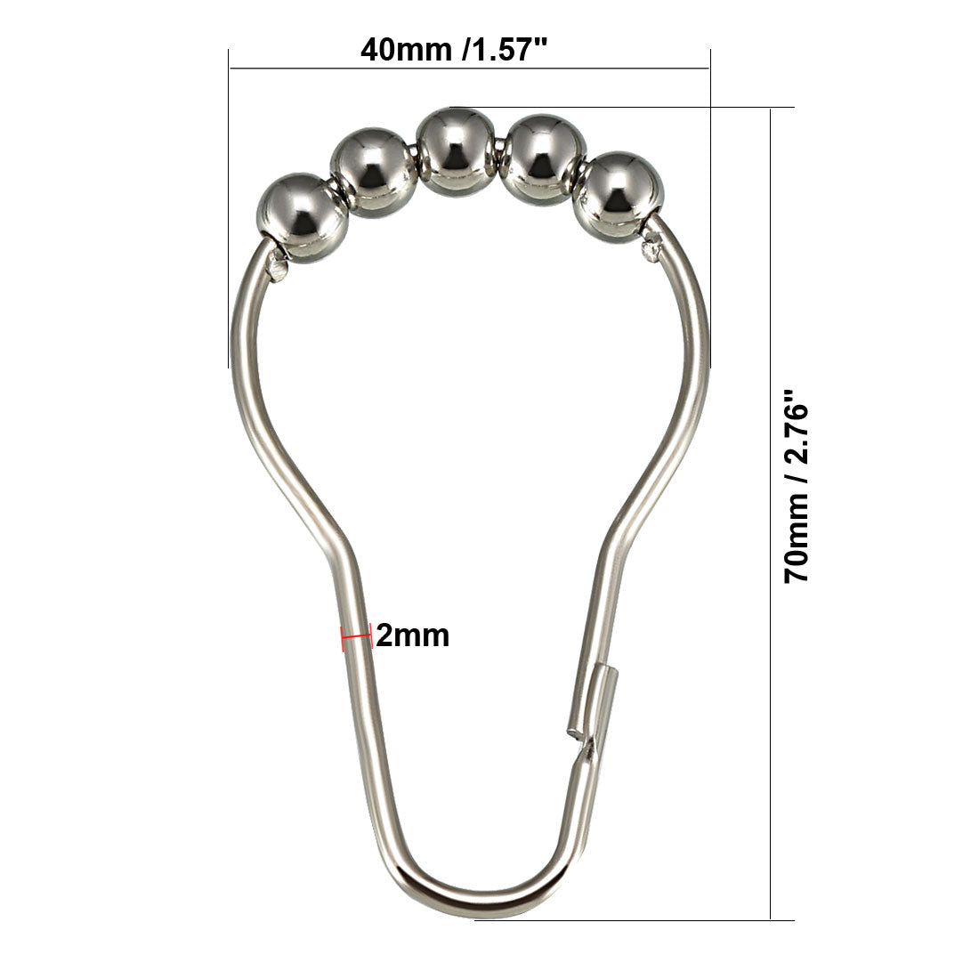 uxcell Uxcell Shower Curtain Ring Hooks Metal for Bathroom Shower Rods Curtains Liners Iron Ball 4 Pcs