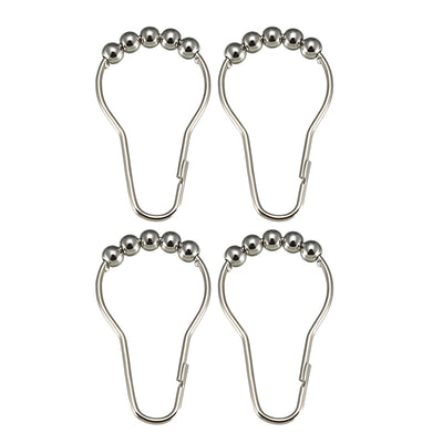 Harfington Uxcell Shower Curtain Ring Hooks Metal for Bathroom Shower Rods Curtains Liners Iron Ball 4 Pcs