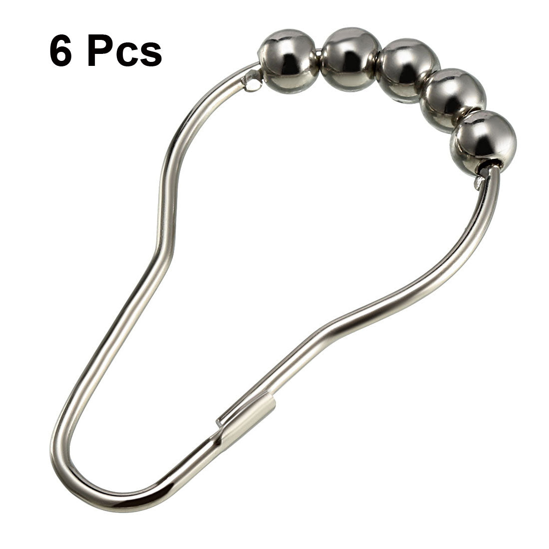 uxcell Uxcell Shower Curtain Ring Hooks Metal for Bathroom Shower Rods Curtains Liners Iron Ball 6 Pcs