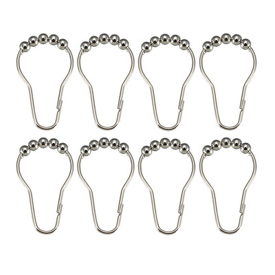 Harfington Uxcell Shower Curtain Ring Hooks Metal for Bathroom Shower Rods Curtains Liners Iron Ball 8 Pcs