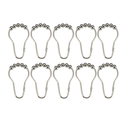 Harfington Uxcell Shower Curtain Ring Hooks Metal for Bathroom Shower Rods Curtains Liners Iron Ball 10 Pcs