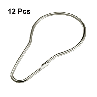 Harfington Uxcell Shower Curtain Ring Hooks Metal for Bathroom Shower Rods Curtains Liners 12 Pcs