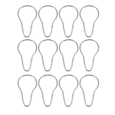 Harfington Uxcell Shower Curtain Ring Hooks Metal for Bathroom Shower Rods Curtains Liners 12 Pcs