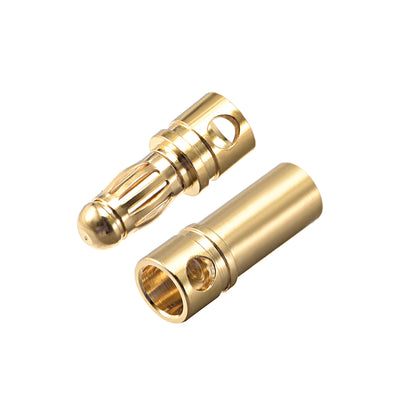 Harfington Uxcell 3.5mm Bullet Connector Gold Plated Banana Plugs Male&Female 4pairs