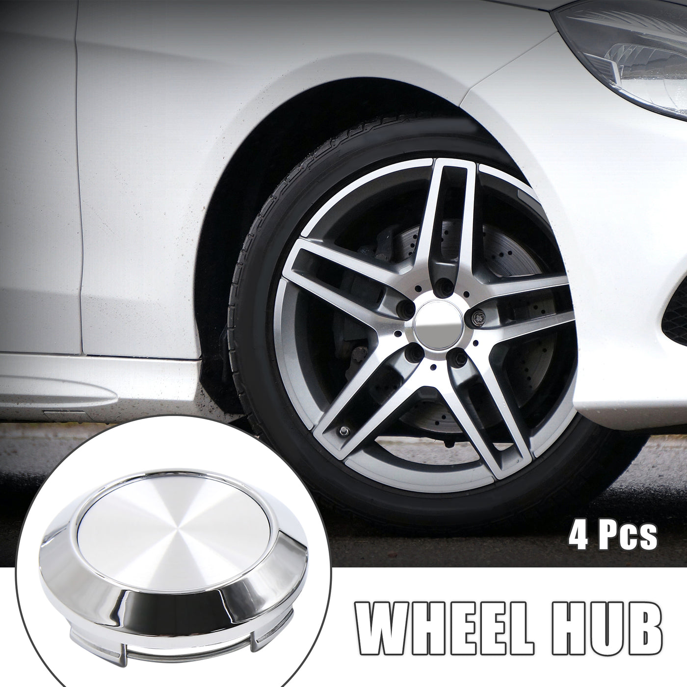 Uxcell 4 Pcs 60mm Dia 4 Clips Car Wheel Tyre Center Hub Caps Covers ...