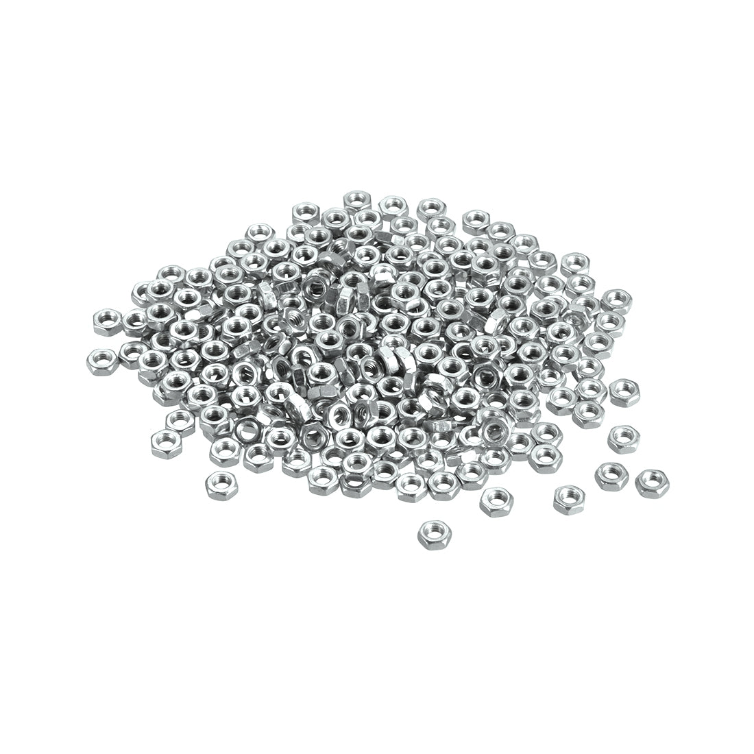 uxcell Uxcell M3 Metric Carbon Steel Hexagon Hex Nut Silver Tone 300pcs