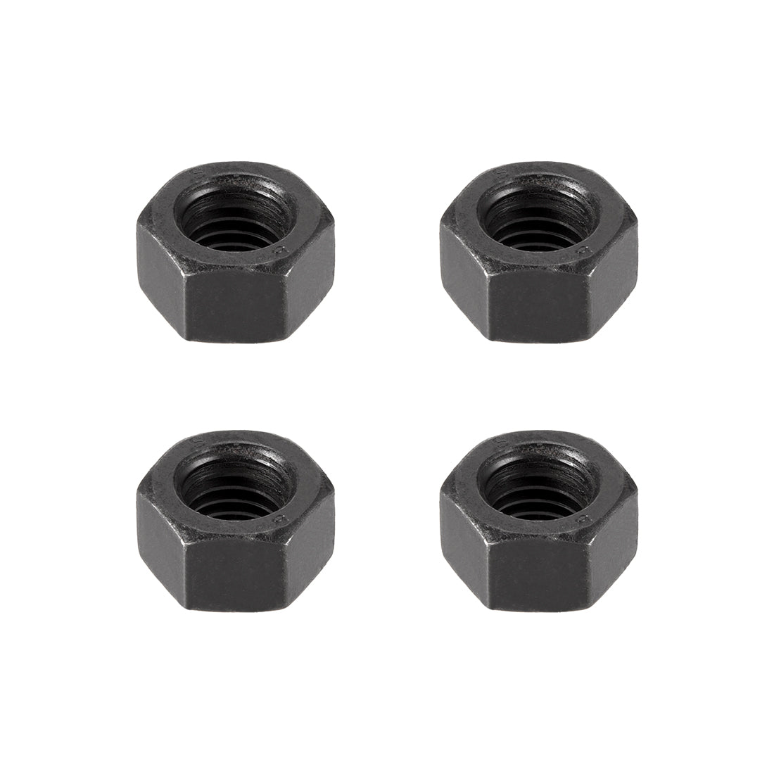 Uxcell Uxcell M22 Metric Carbon Steel Grade 8.8 Hexagon Hex Nut Black 4pcs