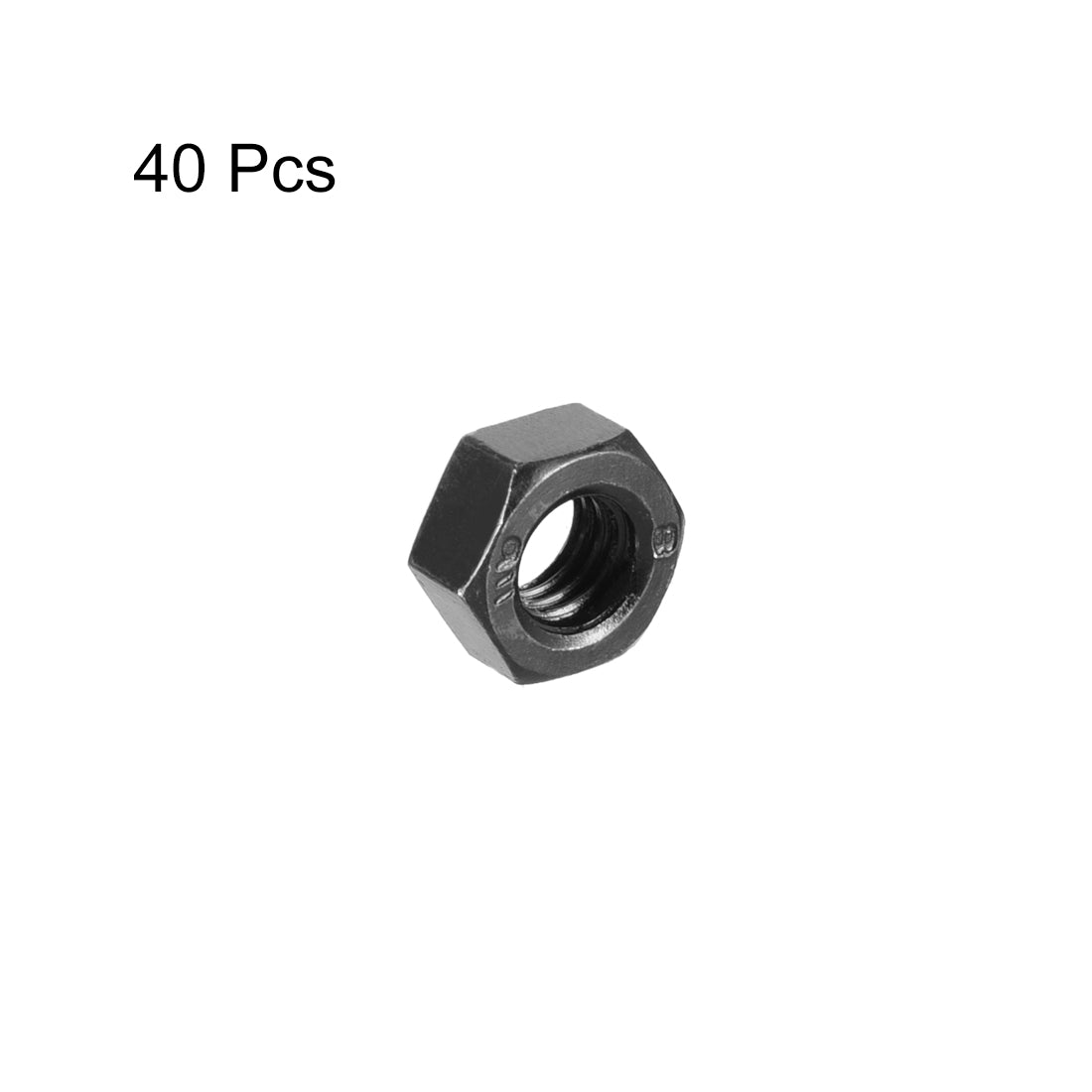 uxcell Uxcell M8 Metric Carbon Steel Grade 8.8 Hexagon Hex Nut Black 40pcs