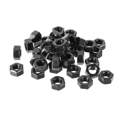 Harfington Uxcell M8 Metric Carbon Steel Grade 8.8 Hexagon Hex Nut Black 40pcs
