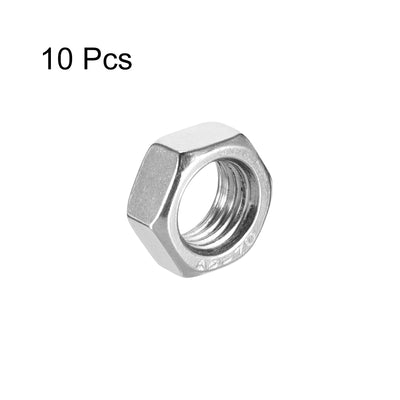 Harfington Uxcell M16  Metric 201 Stainless Steel Hexagon Hex Nut Silver Tone 10pcs