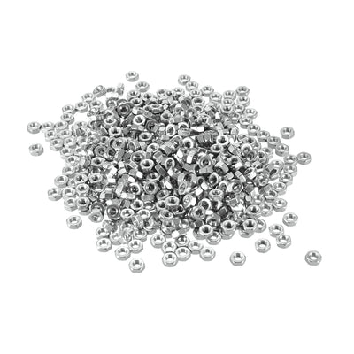 Harfington Uxcell M3  Metric 201 Stainless Steel Hexagon Hex Nut Silver Tone 500pcs