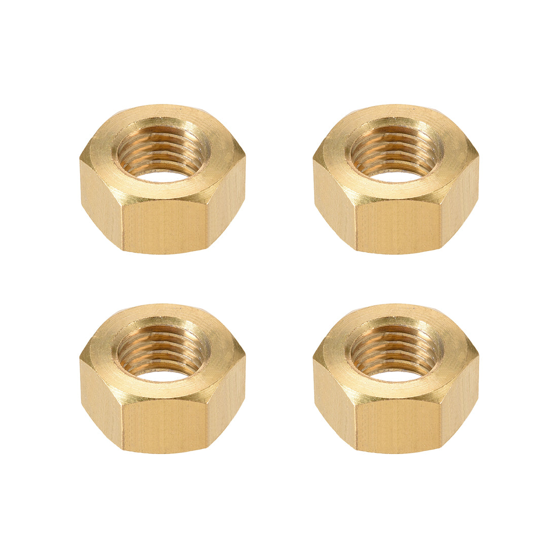 uxcell Uxcell M16  Metric Brass Hexagon Hex Nut Gold Tone 4pcs