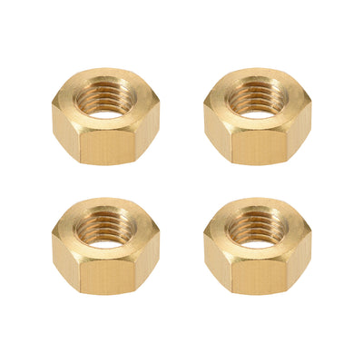 Harfington Uxcell M16  Metric Brass Hexagon Hex Nut Gold Tone 4pcs