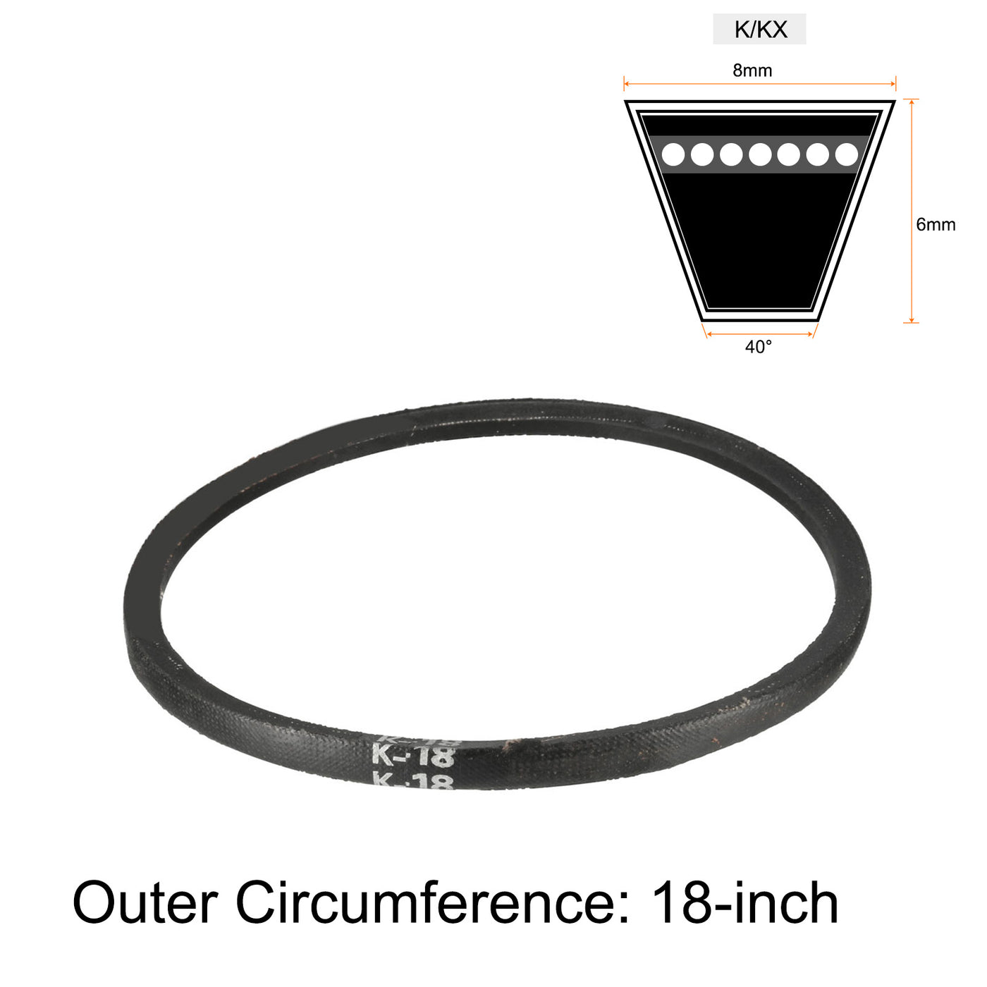 thumbnail image 2 of Uxcell K-18 V Belt Machine Transmission Rubber 2 of 11