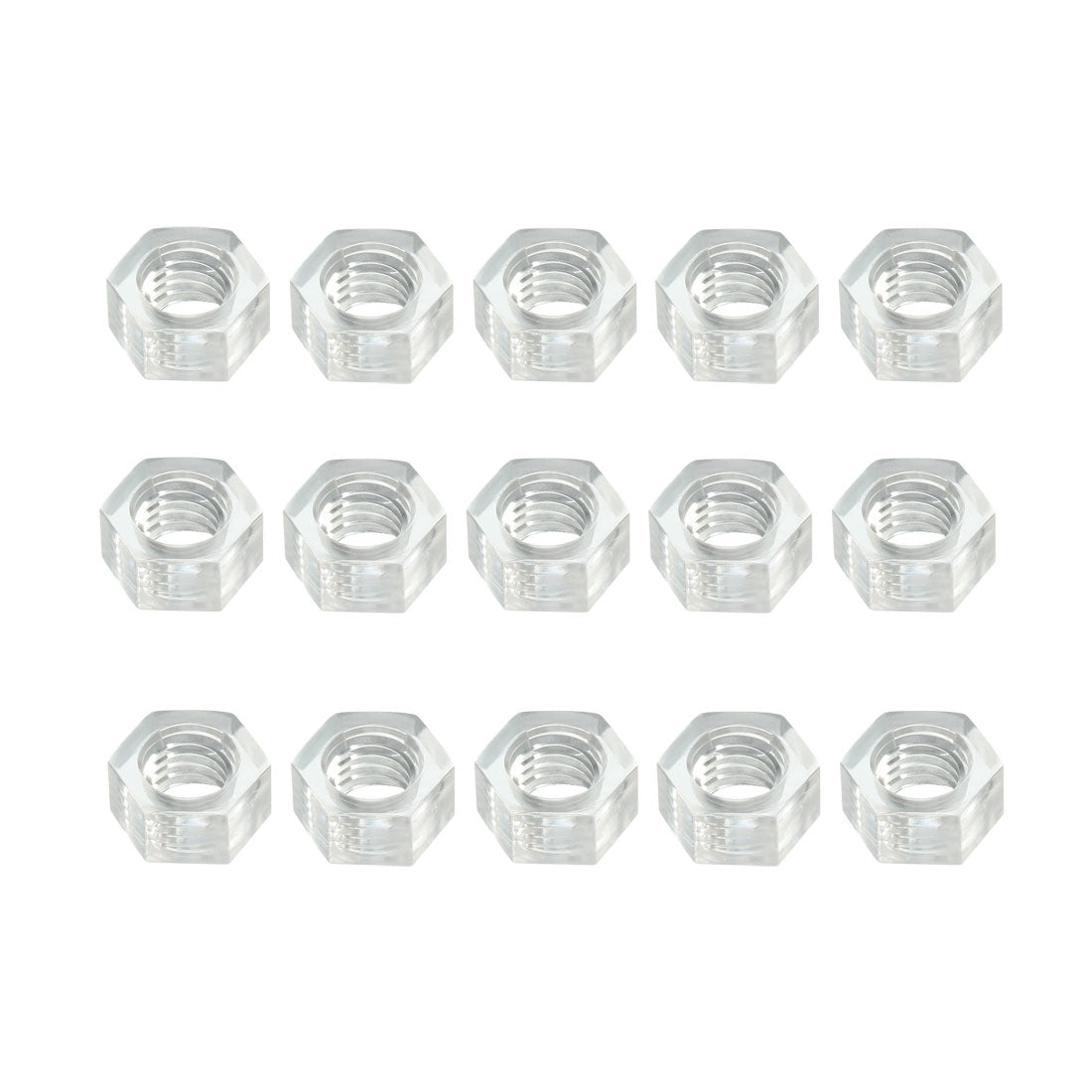 uxcell Uxcell Hex Nut, Metric  Acrylic M6x1mm Thread Hexagon Nuts Clear 15pcs