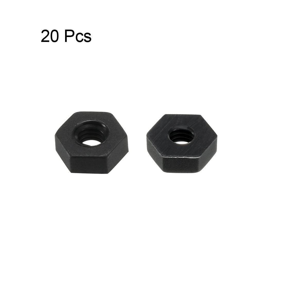 uxcell Uxcell Hex Nut, Metric Nylon M2.5x0.45mm Thread Hexagon Nuts Black  20pcs