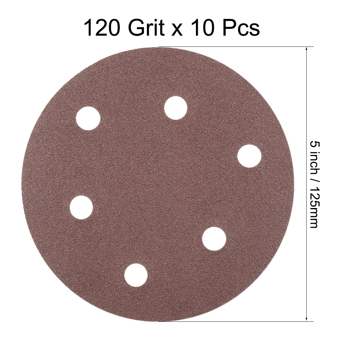 Uxcell Uxcell 5 Inch 6 Holes Sanding Disc 240 Grits Flocking Sandpaper for Sander 10 Pcs