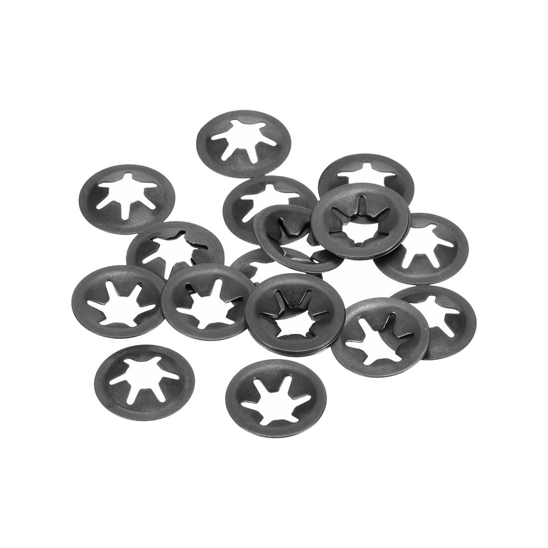 Uxcell Uxcell M10 Internal Tooth Star Locking Washer 9.2mm I.D. 20mm O.D. Lock Washers Push On Locking Speed Clip, 65Mn Black Oxide Finish 20pcs